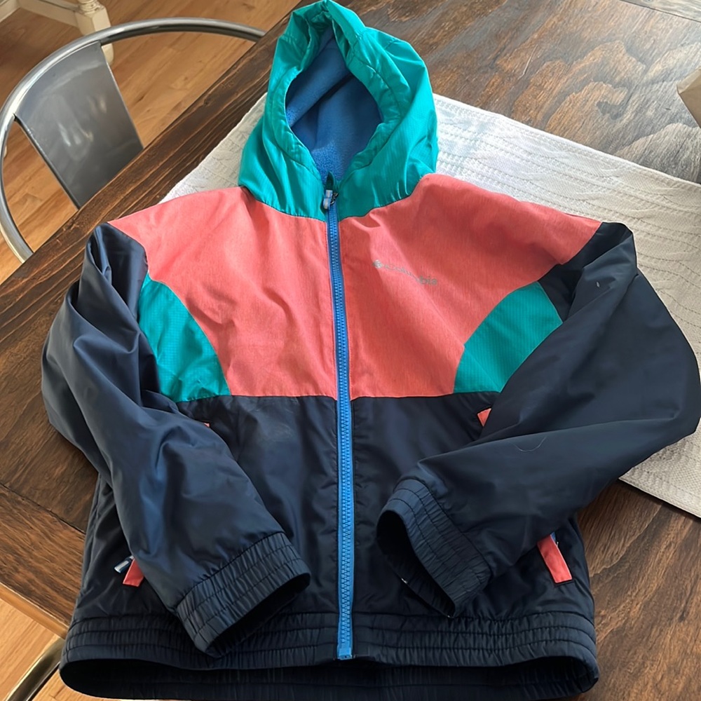 Kids Columbia fleece-lined jacket size Small